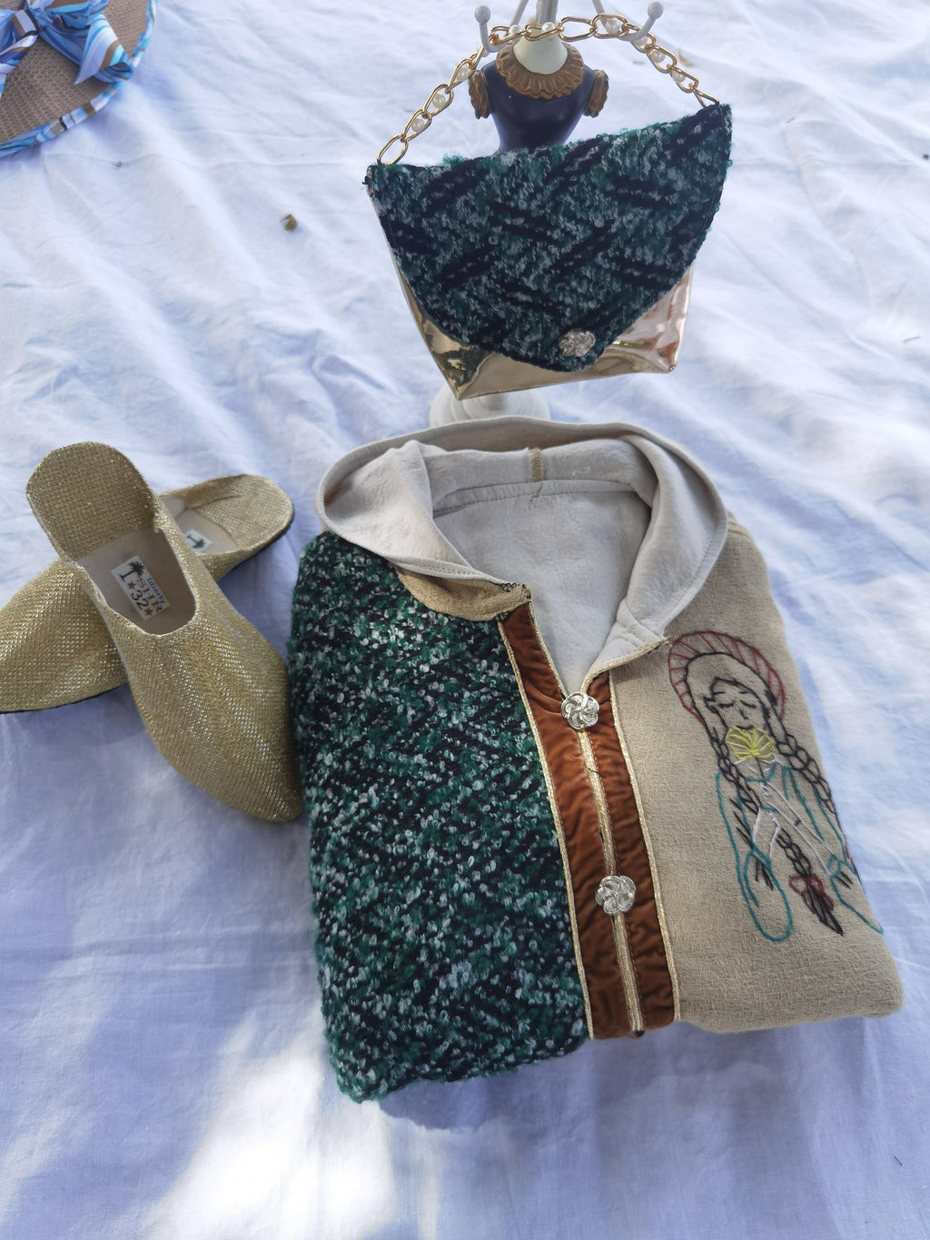 جلابة أطفال بنات مع حقيبة وبلغة هذية